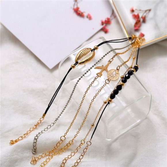 'Vacay' 6-piece Gold Shell and Earth Bracelet Set - Picture 4 of 8